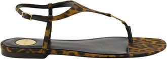 Saint Laurent Sandales Cassandra - female - Saint Laurent - Flat Sandals - Brown - 5 1/2 UK - Shoes