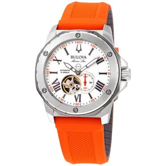 Bulova Marine Star Automatic Silver Dial Mens Watch 98A226