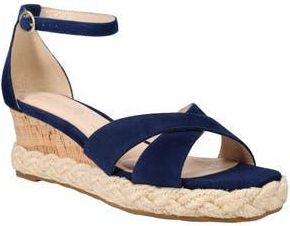 Pelle Moda Pippen Ankle Strap Wedge Slide Sandal in Midnight at Nordstrom Rack, Size 6.5