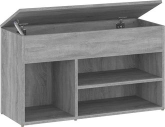vidaXL Banco Zapatero Madera Contrachapada Gris Sonoma 80x30x45 Cm Vidaxl