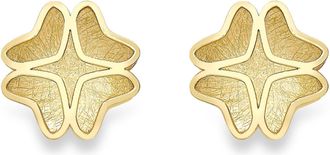 Jewelco London 9ct Gold Quatrefoil Rose Satin Stud Earrings 5mm - SENR02288