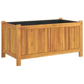 vidaXL Jardinera Con Forro Madera Maciza De Acacia 80x42x40 Cm Vidaxl