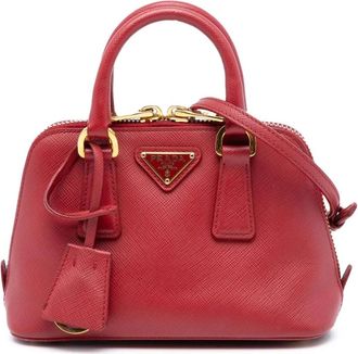 Prada Pre-owned Handbags, female, Red, Size: ONE SIZE Pre-owned Top Handle Satchel