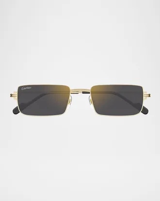 Cartier Men & apos;s Metal Rectangle Sunglasses