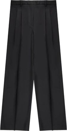 Slowear pleated front wool straight trousers - Black