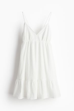 H&M R&uuml;ckenfreies Cr&ecirc;pe-Kleid - Cremefarben