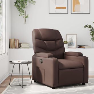 vidaXL Sill&oacute;n Reclinable De Cuero Sint&eacute;tico Marr&oacute;n Vidaxl