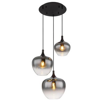Globo Lighting L&aacute;mpara Colgante - Maxy - Negro - Vidrio - &Oslash; 48cm - E27