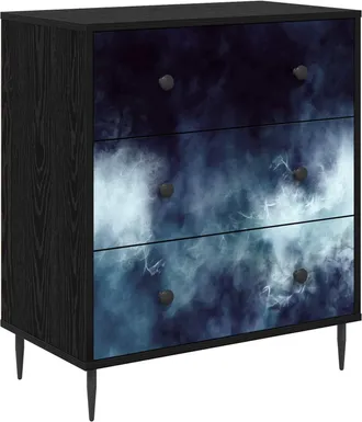 vidaXL Cajonera Raalte Impresi&oacute;n De M&aacute;rmol Azul 66 X 36,5 X 76 Cm Vidaxl