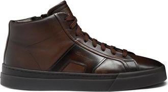 Santoni Double Buckle Sneaker - Heren - Sneakers - Bruin - 39 EU - Leer - Schoenen