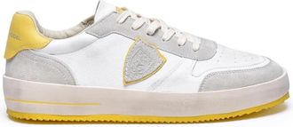 Philippe Model White Yellow Nice Low Leather Sneakers