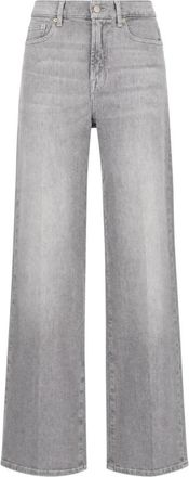 7 For All Mankind Lotta Panalu Straight Jeans - Dames - Loose Fit Jeans - Grijs - W27 - Katoen - Jeans