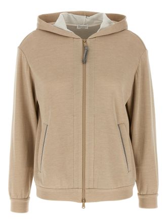 Brunello Cucinelli Beige Cotton Womens Cardigan