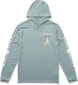 Salty Crew Mens Salty Crew Tailed Sunshirt Mackerel Blue Hooded Pullover GBO1047