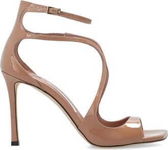 Jimmy Choo London Azia hak sandalen - Dames - Sandalen met hakken - Beige - 37 EU - Leer - Schoenen