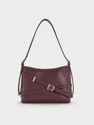Charles & Keith Bryna Buckled-Strap Crossbody Bag
