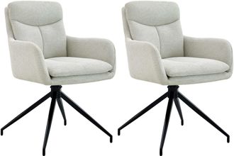 Clp Clp - Lote De 2 Sillas De Comedor Somers Tela Crema
