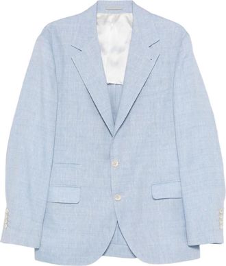 Brunello Cucinelli Jassen, Heren, Blauw, L, Notched Lapel Blazer