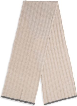 Brunello Cucinelli Mens Beige Cashmere Scarf