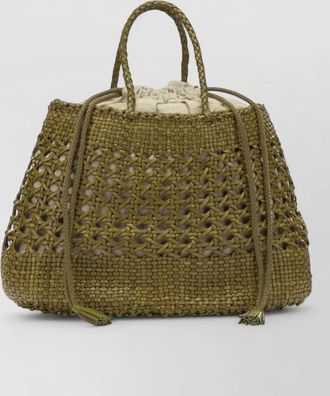 Dragon Diffusion santa cano medium beach woven handbag