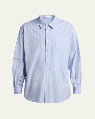 The Row Mens Kardiff Cotton Stripe Button-Down Shirt