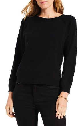 Nic+Zoe Here & There Cotton Blend Sweater in Black Onyx at Nordstrom, Size Medium