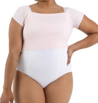 Capezio Ribbed Knit Cropped Sweater In Pink