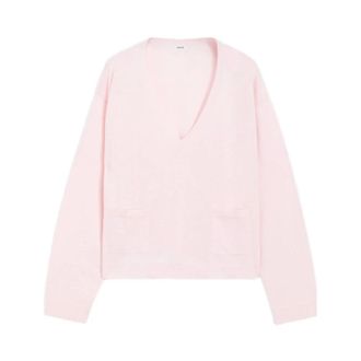 Aspesi V-neck Knitwear, female, Pink, Size: XS V-neck Knitwear