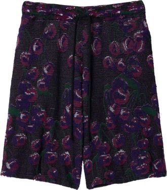 Burberry patterned intarsia-knit cotton-blend shorts - men - Cotton/Silk - M - Pink
