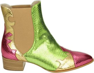 Pertini Westers Stijl Leren Laars - Dames - Cowboylaarzen - Veelkleurig - 40 EU - Leer - Schoenen