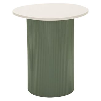 Dmora Mesa De Centro Misfat, Forma Redonda, Color Tablero Blanco, Estructura De Metal, 42x40x45h Cm Blanco M&aacute;rmol