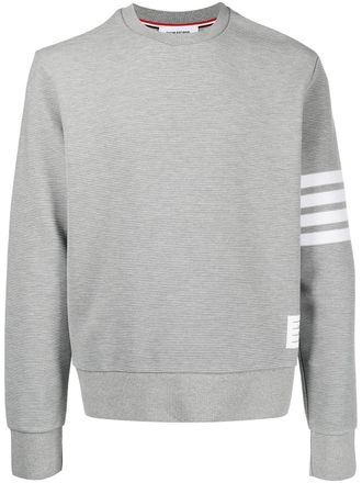 Thom Browne 4-Bar stripe sleeve sweatshirt - men - Cotton - 1 - Grey