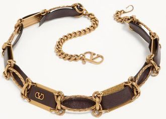 Valentino Garavani Cintura a catena Vlogo Signature Donna MARRONE XS