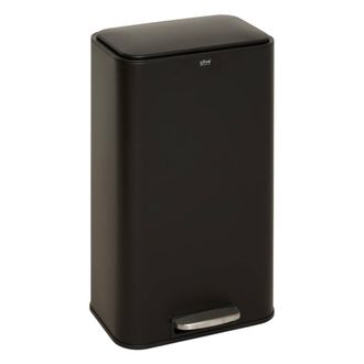5five Simply Smart Cubo De Basura Rectangular Con Pedal Delta, 30 Litros, Negro - 5five
