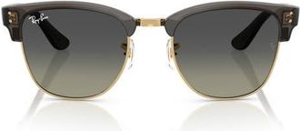 Ray-Ban 51mm Gradient Square Sunglasses in Transparent Dark Grey Gold at Nordstrom