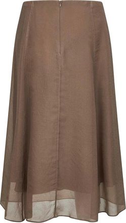 Brunello Cucinelli Stitching-detail A-line Midi Skirt