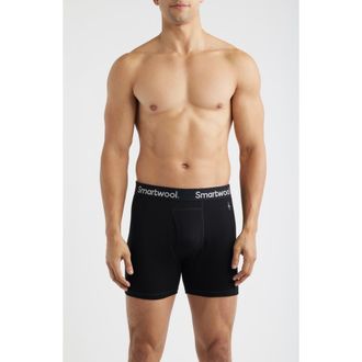 Smartwool Merino Wool Blend Boxer Briefs in Black at Nordstrom, Size Medium