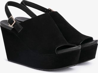 Pedro Garcia Slingback wedge clog in black suede | Dirac | Spring Summer 26 |PEDRO GARCIA