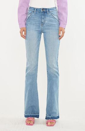 Kancan Aimmes High Rise Flare Stretch Jeans in Medium Wash at Nordstrom, Size 28