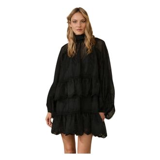 Souvenir Short Dresses, female, Black, Size: XS/S Short Dress with Ruffles and Frills