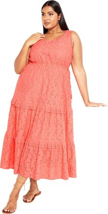 City Chic Womens Apparel Dress Bridie, Sugar Coral, 20 Plus