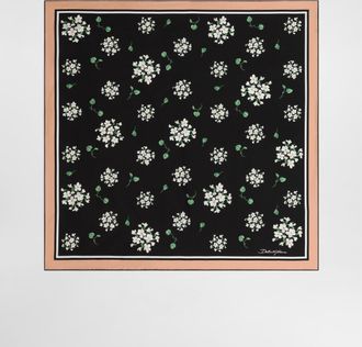 Dolce & Gabbana 70x70 Geranium-print Silk Twill Scarf - Woman Scarves And Silks Multicolor Onesize