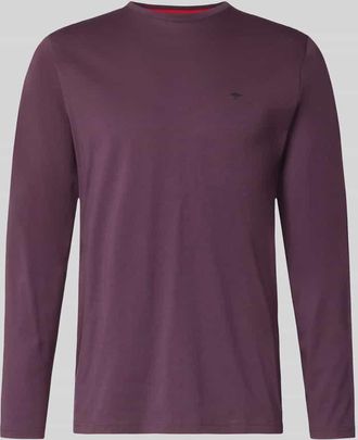 Fynch-Hatton Fynch-Hatton Longsleeve mit Rundhalsausschnitt und Logo in Aubergine, Gr&ouml;&szlig;e XXXL