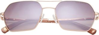 Ted Baker 56mm Geometric Sunglasses in Rose Gold at Nordstrom Rack