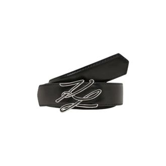 Karl Lagerfeld Accessoires, Dames, Zwart, 95 CM, Leer, K/Autograph Croco-effect Riem