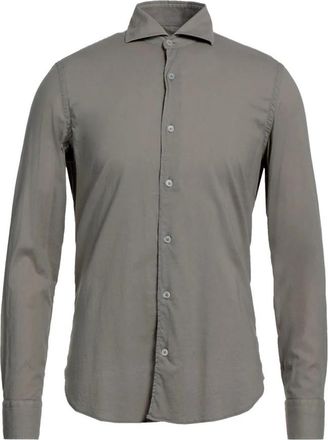 Fedeli Superlicht Katoenen Panamino Overhemd - Heren - Casual Overhemden - Grijs - 3XL - Katoen - Overhemden