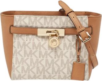 Michael Kors Pre-owned Coated canvas shoulder-bags - Dames - Vintage Schoudertas - Wit - ONE Size - Tweed - Vintage