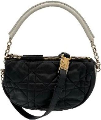 Dior Pre-owned Shoulder Bags, female, Black, Size: ONE SIZE Pre-owned Leather Shoulder Bag