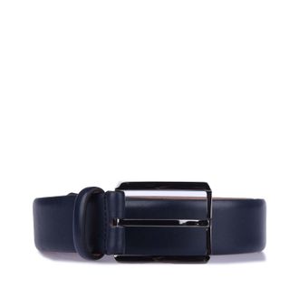 HUGO BOSS Mens Accessories T-Leo Belt in Dark Blue Leather - Size 38 inch