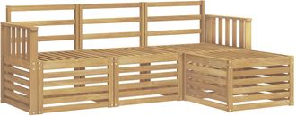 vidaXL Conjunto De Sof&aacute;s De Exterior 4 Uds. Blanco Vidaxl